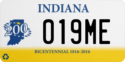 IN license plate 019ME
