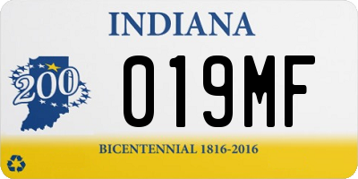 IN license plate 019MF
