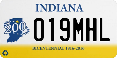 IN license plate 019MHL