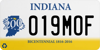 IN license plate 019MOF