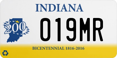 IN license plate 019MR