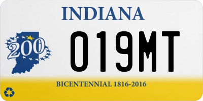 IN license plate 019MT
