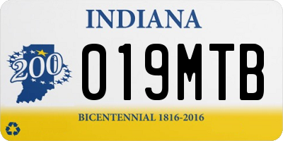 IN license plate 019MTB