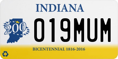 IN license plate 019MUM