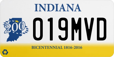 IN license plate 019MVD