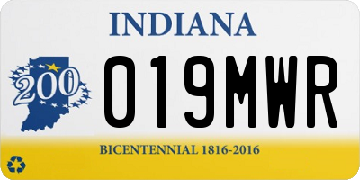 IN license plate 019MWR