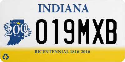 IN license plate 019MXB