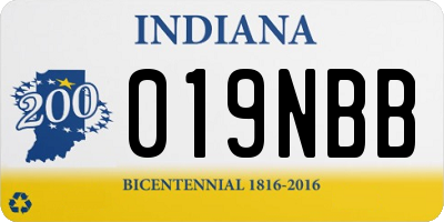 IN license plate 019NBB