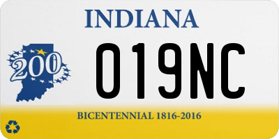 IN license plate 019NC