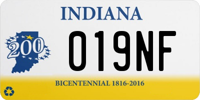 IN license plate 019NF