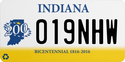 IN license plate 019NHW