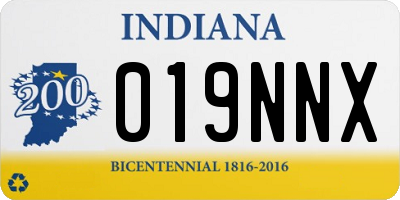 IN license plate 019NNX