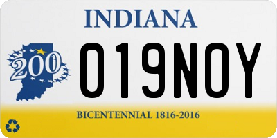 IN license plate 019NOY