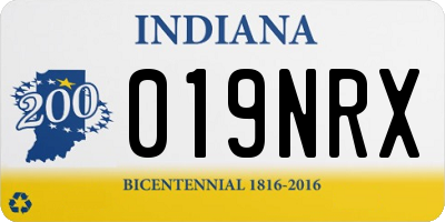 IN license plate 019NRX