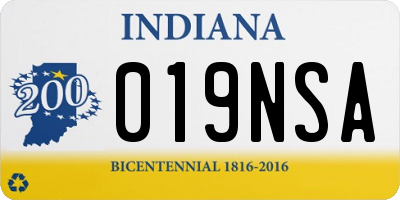 IN license plate 019NSA