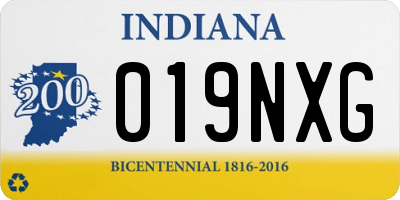 IN license plate 019NXG