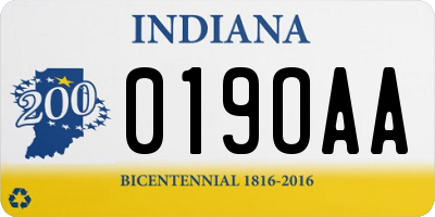 IN license plate 019OAA