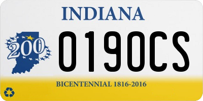 IN license plate 019OCS