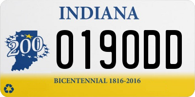 IN license plate 019ODD