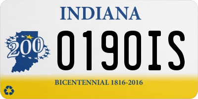 IN license plate 019OIS