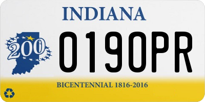IN license plate 019OPR