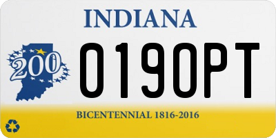 IN license plate 019OPT