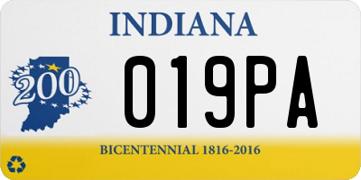 IN license plate 019PA