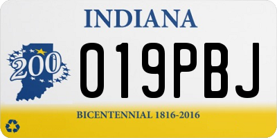 IN license plate 019PBJ