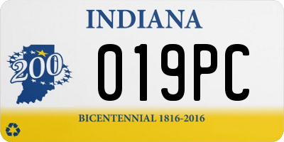IN license plate 019PC