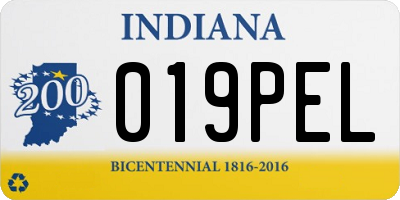 IN license plate 019PEL