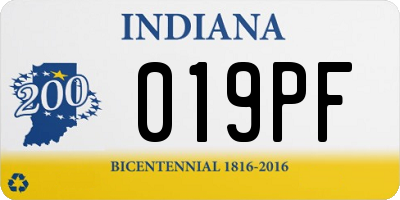 IN license plate 019PF