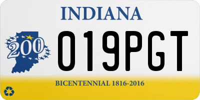IN license plate 019PGT