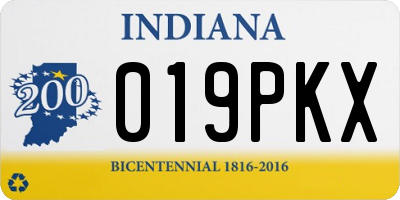 IN license plate 019PKX