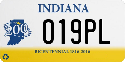 IN license plate 019PL