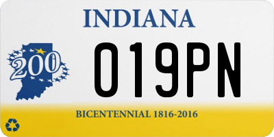 IN license plate 019PN