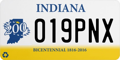 IN license plate 019PNX