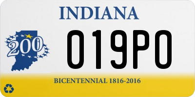 IN license plate 019PO