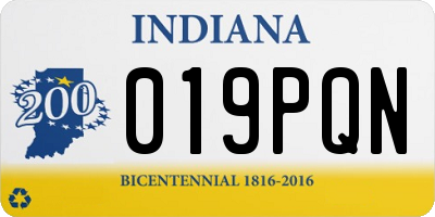 IN license plate 019PQN
