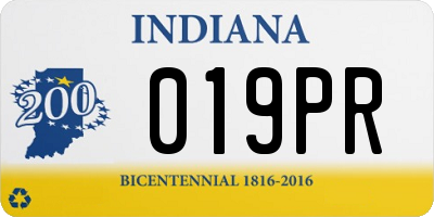 IN license plate 019PR