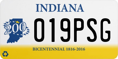 IN license plate 019PSG