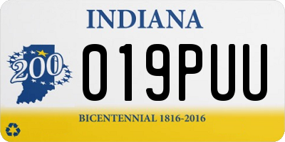 IN license plate 019PUU