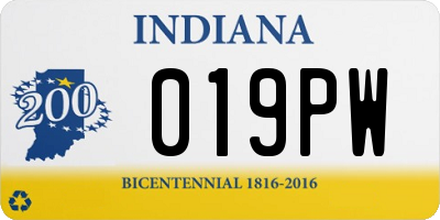 IN license plate 019PW