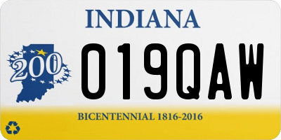 IN license plate 019QAW