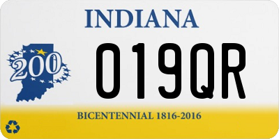 IN license plate 019QR