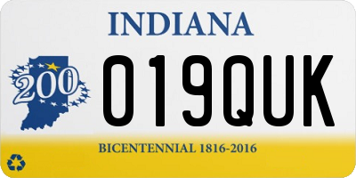 IN license plate 019QUK