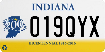 IN license plate 019QYX