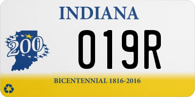 IN license plate 019R