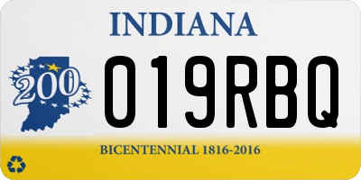IN license plate 019RBQ
