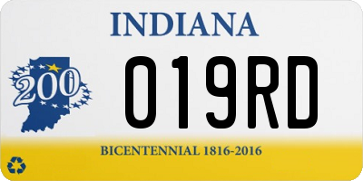 IN license plate 019RD