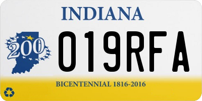 IN license plate 019RFA